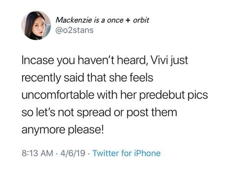 Hey guys, let’s please support Vivi’s feelings with her .